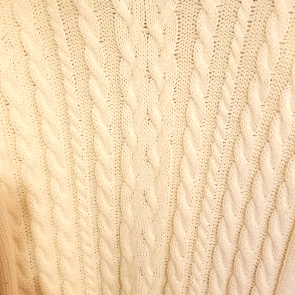 White Cable Knit Turtleneck Maxi Dress - Picture 3 of 4